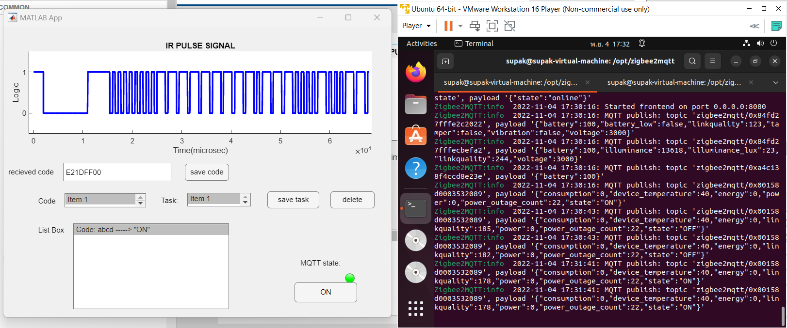 MQTT and zigbee with GUI app