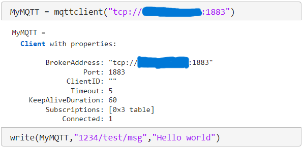 MQTT in MATLAB